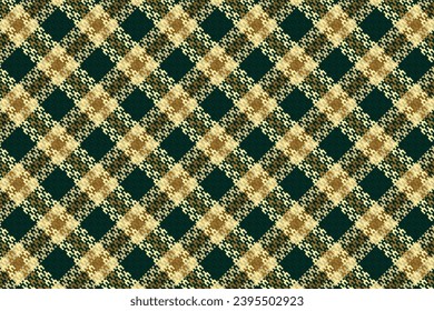 Tartan plaid pattern with texture and retro color. Vector illustration.