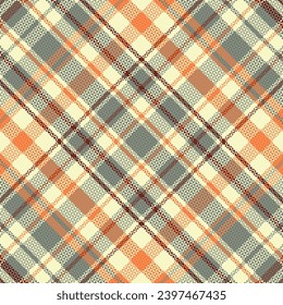 Tartan plaid pattern with texture and retro color. Vector illustration.