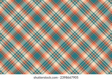 Tartan plaid pattern with texture and retro color. Vector illustration.