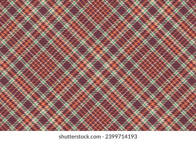 Tartan plaid pattern with texture and retro color. Vector illustration.