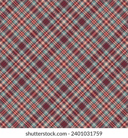 Tartán trenzado con textura y color de verano. Ilustración vectorial.