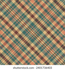 Tartan plaid pattern with texture and summer color. Vector illustration.