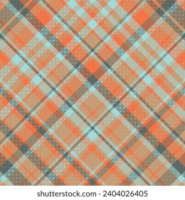Tartan plaid pattern with texture and summer color. Vector illustration.