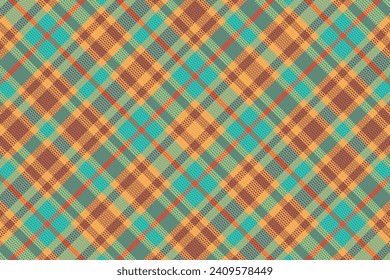 Tartan plaid pattern with texture and summer color. Vector illustration.