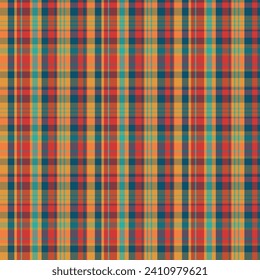 Tartan plaid pattern with texture and summer color. Vector illustration.