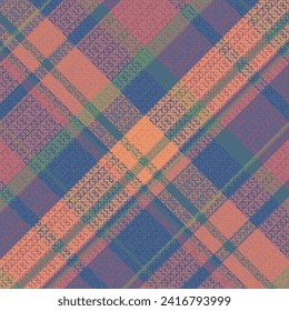 Tartan plaid pattern with texture and summer color. Vector illustration.