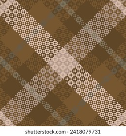 Tartan plaid pattern with texture and warm color. Vector illustration.