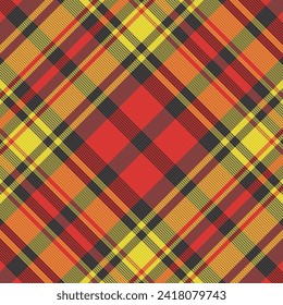 Tartan plaid pattern with texture and warm color. Vector illustration.