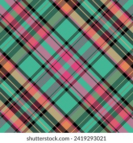 Tartan plaid pattern with texture and warm color. Vector illustration.