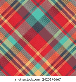 Tartan plaid pattern with texture and warm color. Vector illustration.