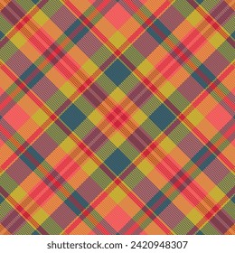 Tartan plaid pattern with texture and warm color. Vector illustration.