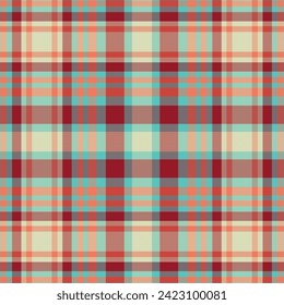 Tartan plaid pattern with texture and warm color. Vector illustration.