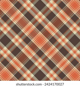 Tartan plaid pattern with texture and warm color. Vector illustration.