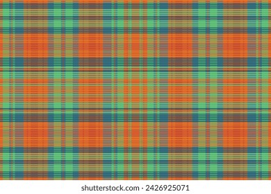 Tartan plaid pattern with texture and warm color. Vector illustration.