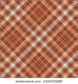 Tartan plaid pattern with texture and warm color. Vector illustration.