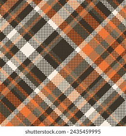 Tartan plaid pattern with texture and warm color. Vector illustration.