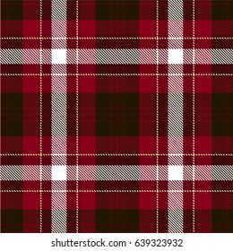 Tartan, plaid pattern. Traditional red, black, white scottish ornament. Lumberjack patterns. Vector