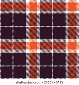 Tartán estratificó el patrón en negro, naranja, beige. Vistazo sin foco para comprobar el fondo de la textura gráfica de plaqueta para vestido, falda, bufanda, tira, chaqueta, otras modernas estampadas de tela de moda de otoño de primavera.