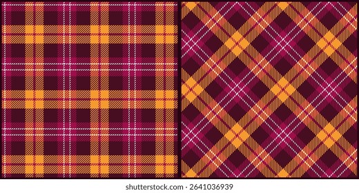 Tartan plaid pattern vector graphic. Seamless check plaid texture background for dress, skirt, scarf, throw, jacket, fabric, cloth, blanket. Scottish retro style.