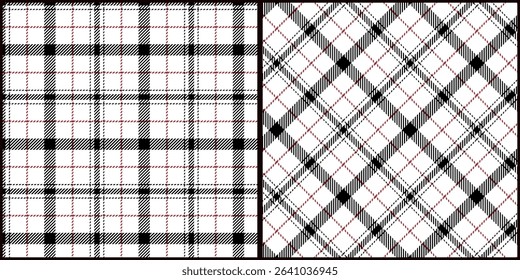 Tartan plaid pattern vector graphic. Seamless check plaid texture background for dress, skirt, scarf, throw, jacket, fabric, cloth, blanket. Scottish retro style.