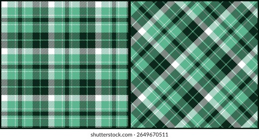 Tartan plaid pattern vector graphic. Seamless check plaid texture background for dress, skirt, scarf, throw, jacket, fabric, cloth, blanket. Scottish retro style