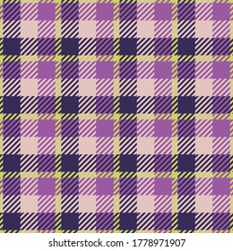 Tartán trenzado en violeta. ilustración vectorial transparente. Texturas de tela para prendas de vestir, diseño web, textiles para el hogar