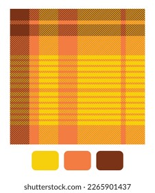 Tartan plaid pattern in yellow. Seamless textured bright tartan vector for fashion textiles, wallpaper, banner, packaging.