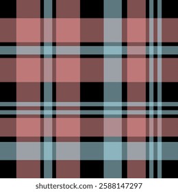 tartan plaid patterns featuring classic checkered designs in black, muted pink, and blue tones. Ideal for textile prints, digital backgrounds, scrapbooking, and fashion design.