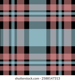 tartan plaid patterns featuring classic checkered designs in black, muted pink, and blue tones. Ideal for textile prints, digital backgrounds, scrapbooking, and fashion design.