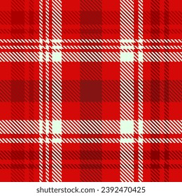Tartan Plaid Red White Pattern Seamless For Flannel
