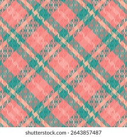 Patrón de color tartán o retro a cuadros. Diseño de Ilustración vectorial.