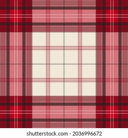 Tartan plaid. Scottish cage. Traditional Scottland checkered background. Template for design ornament. Seamless fabric texture. Vector illustration. Suitable for decoration paper, concept, clothing.