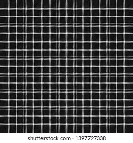 Tartan plaid. Scottish pattern in black and white cage. Scottish cage. Traditional Scottish checkered background. Seamless fabric texture. Vector illustration