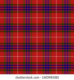 Tartan plaid. Scottish pattern in black, pink and orange cage. Scottish cage. Traditional Scottish checkered background. Clan Fraser. Seamless fabric texture. Vector illustration