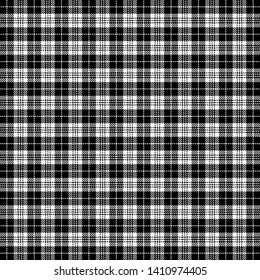 Tartan plaid. Scottish pattern in black and white cage. Scottish cage. Traditional Scottish checkered background. Seamless fabric texture. Vector illustration