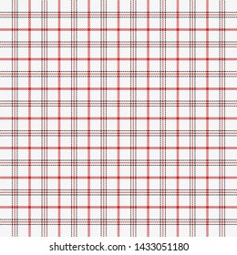 Tartan plaid. Scottish pattern in black, red and white cage. Scottish cage. Traditional Scottish checkered background. Fabric texture. Vector illustration