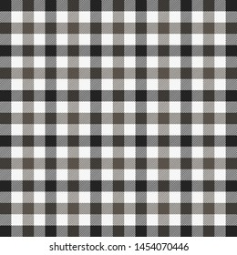 Tartan plaid. Scottish pattern in black, brown and white cage. Scottish cage. Traditional Scottish checkered background. Fabric texture. Vector illustration