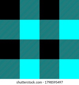 Tartan plaid. Scottish pattern in black and аqua cage. Scottish cage. Traditional Scottish checkered background. Seamless fabric texture. Vector illustration