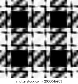 Tartan plaid. Scottish pattern in black and white cage. Scottish cage. Traditional Scottish checkered background. Seamless fabric texture. Vector illustration