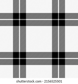Tartan plaid. Patrón escocés en jaula blanca y negra. Jaula escocesa. Fondo tradicional escocés a cuadros. Textura de tela sin fisuras. Ilustración del vector