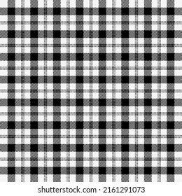 Tartan plaid. Patrón escocés en jaula blanca y negra. Jaula escocesa. Fondo tradicional escocés a cuadros. Textura de tela sin fisuras. Ilustración del vector