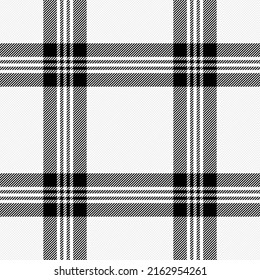 Tartan plaid. Scottish pattern in black and white cage. Scottish cage. Traditional Scottish checkered background. Seamless fabric texture. Vector illustration