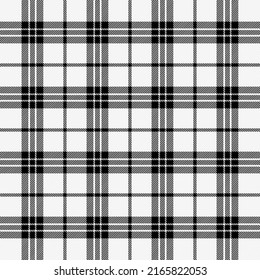 Tartan plaid. Scottish pattern in black and white cage. Scottish cage. Traditional Scottish checkered background. Seamless fabric texture. Vector illustration