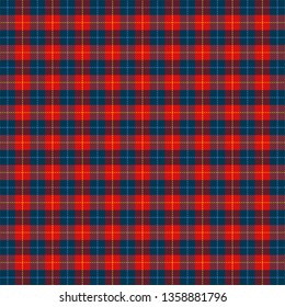 Tartan plaid. Scottish pattern in blue and red cage. Scottish cage. Traditional Scottish checkered background. Seamless fabric texture. Vector illustration