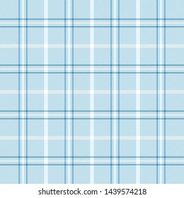 Tartan plaid. Scottish pattern in blue and white cage. Scottish cage. Traditional Scottish checkered background. Seamless fabric texture. Vector illustration