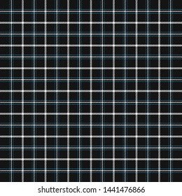 Tartan plaid. Scottish pattern in blue and white cage. Scottish cage. Traditional Scottish checkered background. Seamless fabric texture. Vector illustration