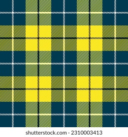 Tartan plaid. Patrón escocés en jaula azul y amarilla. Jaula escocesa. Fondo tradicional escocés a cuadros. Textura de tela sin fisuras. Ilustración del vector