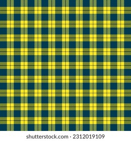 Tartan plaid. Patrón escocés en jaula azul y amarilla. Jaula escocesa. Fondo tradicional escocés a cuadros. Textura de tela sin fisuras. Ilustración del vector