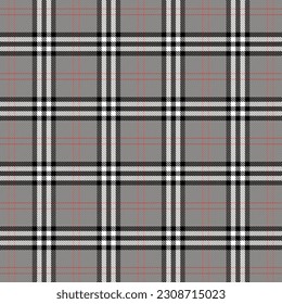 Tartan plaid. Scottish pattern in gray, black and white cage. Scottish cage. Traditional Scottish checkered background. Template for design ornament. Seamless fabric texture. Vector illustration