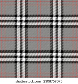 Tartan plaid. Scottish pattern in gray, black and white cage. Scottish cage. Traditional Scottish checkered background. Template for design ornament. Seamless fabric texture. Vector illustration